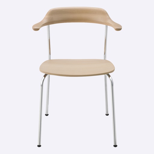 [DESK0005] Chair Stackable (Wooden Seat) (Custom, White)